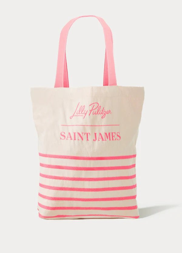 Lilly Pulitzer x Saint James Striped Tote Bag | Recycled CottonAccessories - Bags - TotesLILLY PULITZERThe Printed Peach Savannah