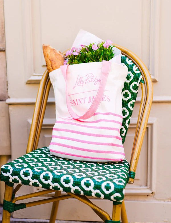Lilly Pulitzer x Saint James Striped Tote Bag | Recycled CottonAccessories - Bags - TotesLILLY PULITZERThe Printed Peach Savannah
