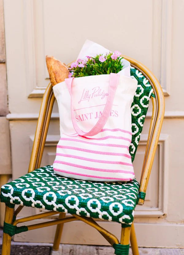 Lilly Pulitzer x Saint James Striped Tote Bag | Recycled CottonAccessories - Bags - TotesLILLY PULITZERThe Printed Peach Savannah