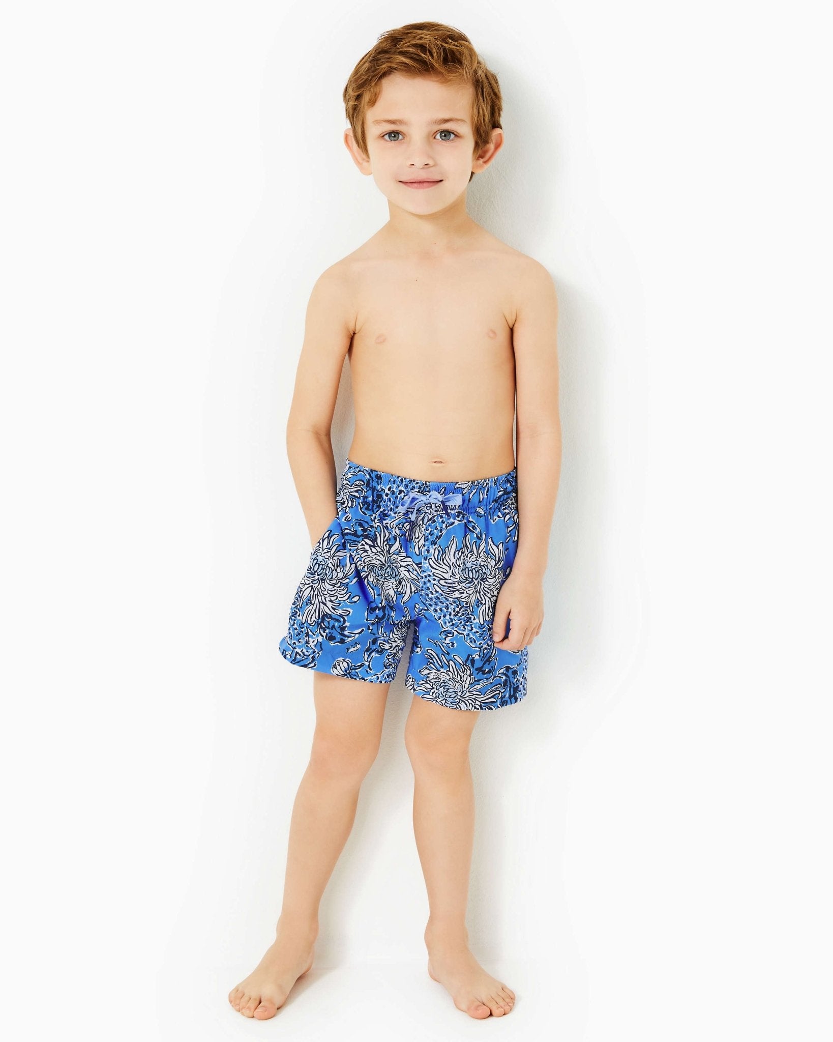 Lilly Pulitzer x Southern Tide Boys Junior Printed Swim Trunk - XS - South CarolinaSwimLILLY PULITZERThe Printed Peach Savannah