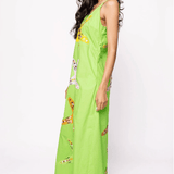 Lime Green Multi Star Fish Midi Cotton DressHeartland Retail ItemsQueen of SparklesThe Printed Peach Savannah