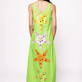 Lime Green Multi Star Fish Midi Cotton DressHeartland Retail ItemsQueen of SparklesThe Printed Peach Savannah