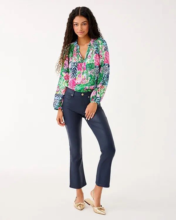 Liza Coated Crop Flare PantWomen - Bottoms - PantsLILLY PULITZERThe Printed Peach Savannah