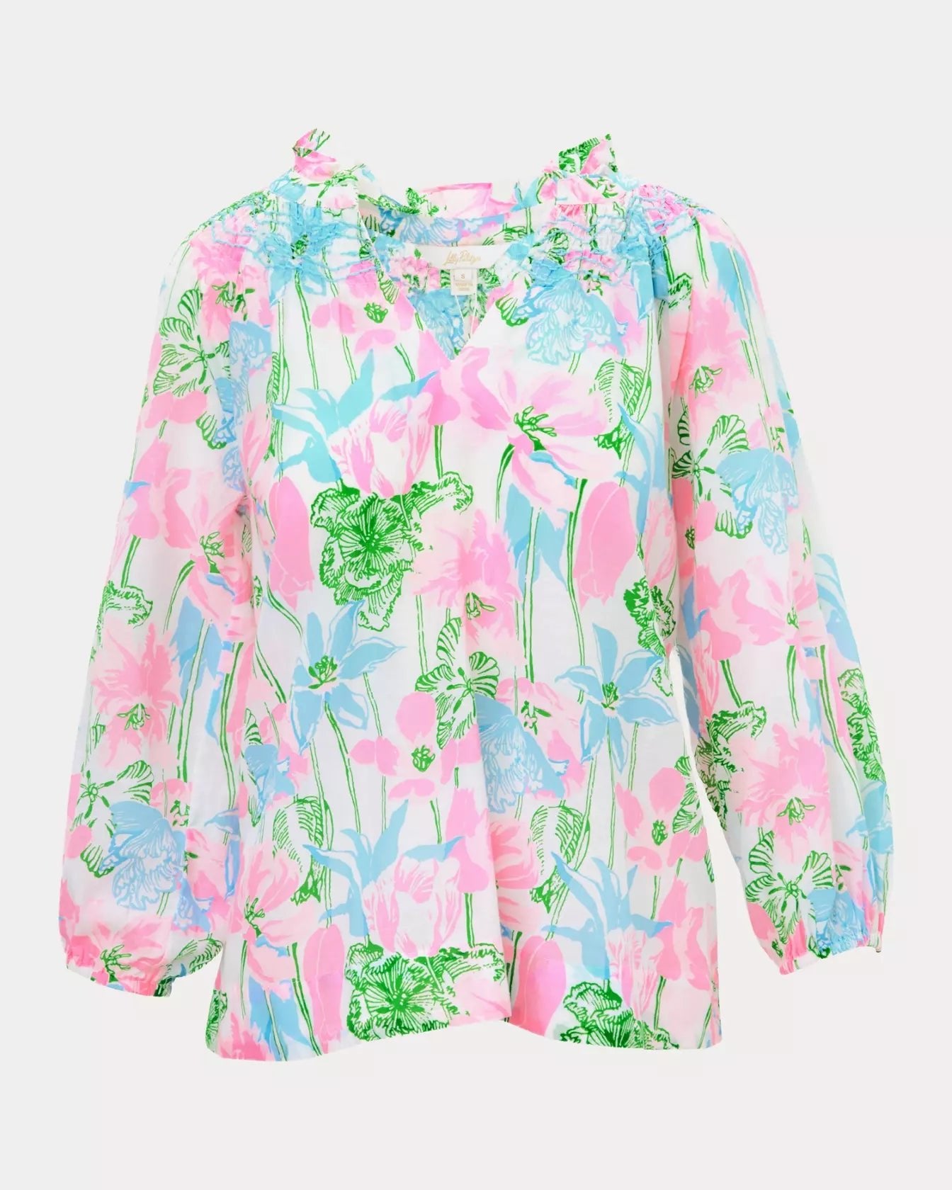 Lourdes 3/4 Sleeve Cotton TopWomen - Tops - BlousesLILLY PULITZERThe Printed Peach Savannah