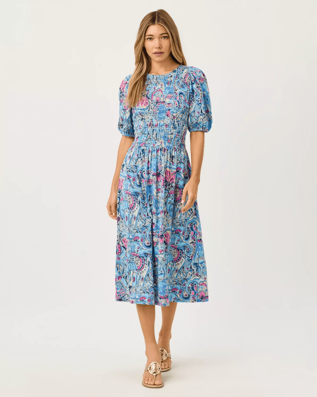Lucila Midi DressWomen - Dresses - Fit & FlareLILLY PULITZERThe Printed Peach Savannah