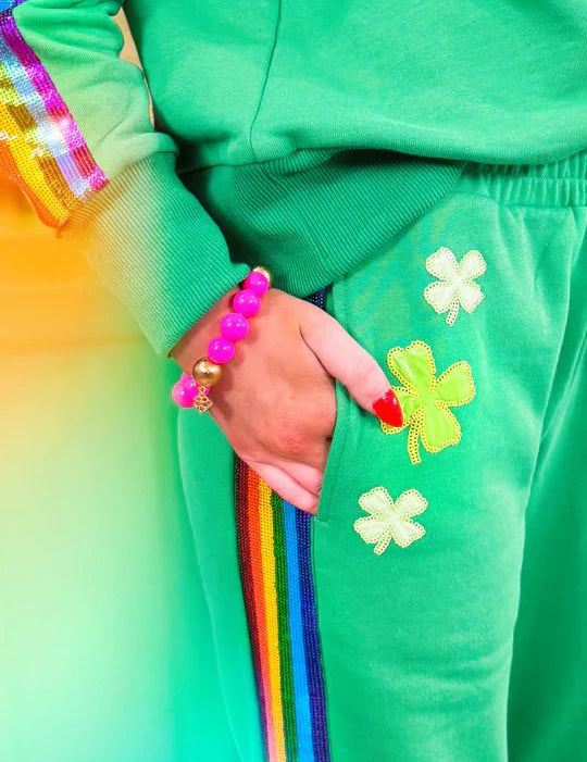 Lucky Clover Rainbow Stripe SweatpantsHeartland Retail ItemsBrianna CannonThe Printed Peach Savannah