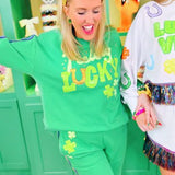 Lucky Clover Rainbow Stripe SweatpantsHeartland Retail ItemsBrianna CannonThe Printed Peach Savannah