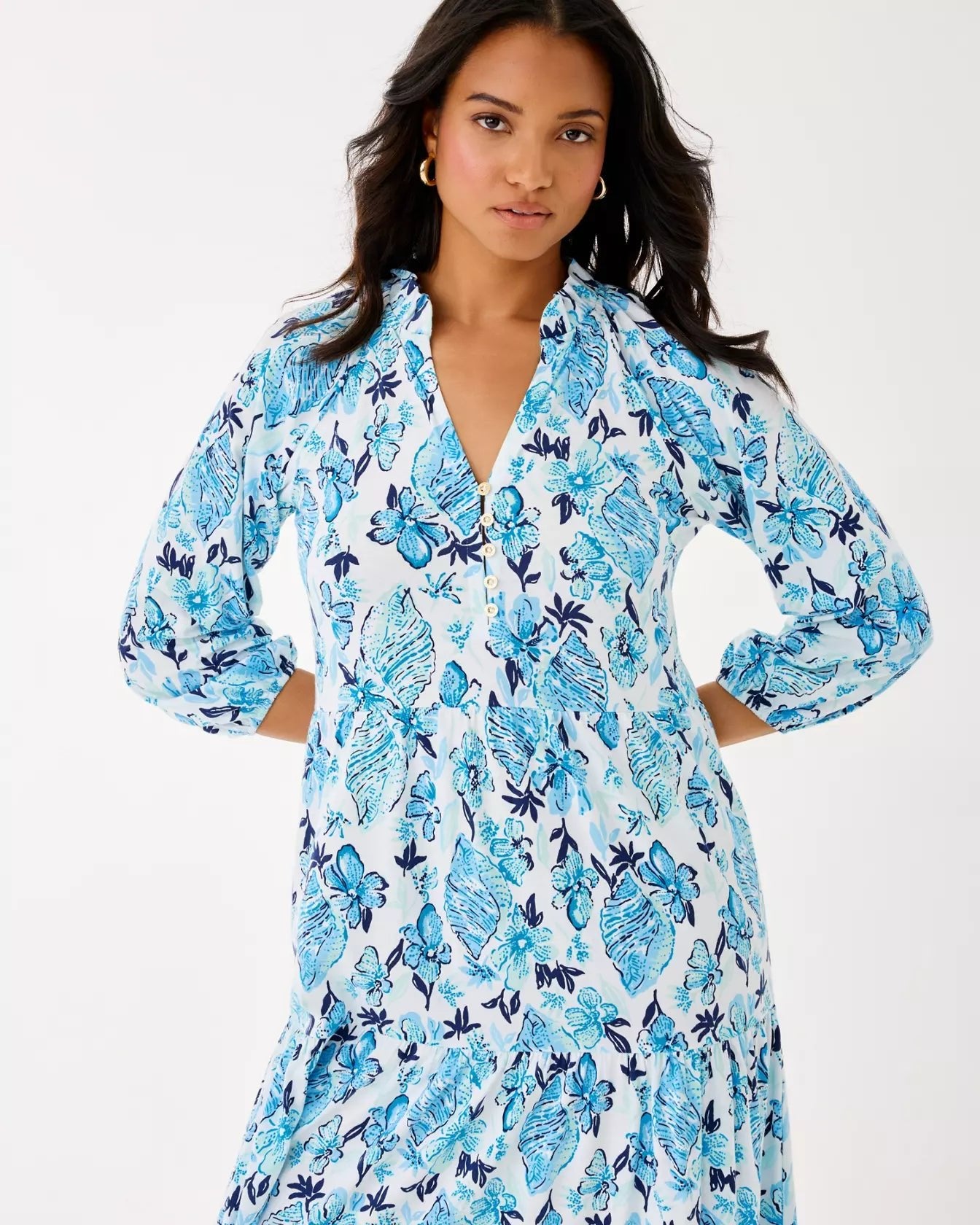 Malone 3/4 Sleeve Maxi DressWomen - Dresses - Swing DressesLILLY PULITZERThe Printed Peach Savannah