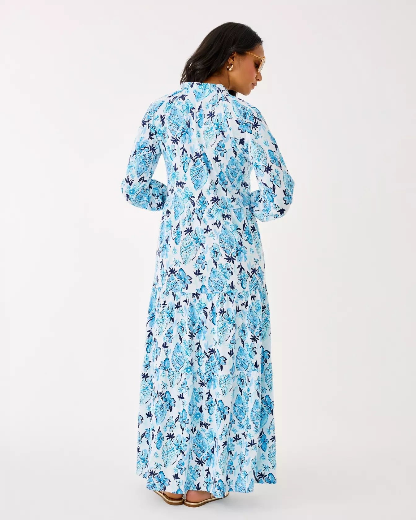 Malone 3/4 Sleeve Maxi DressWomen - Dresses - Swing DressesLILLY PULITZERThe Printed Peach Savannah