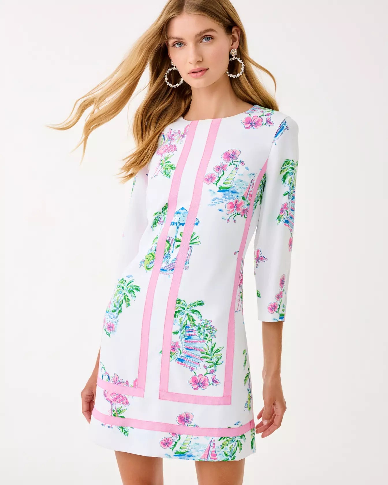 Margaux 3/4 Sleeve DressWomen - Dresses - Straight DressesLILLY PULITZERThe Printed Peach Savannah