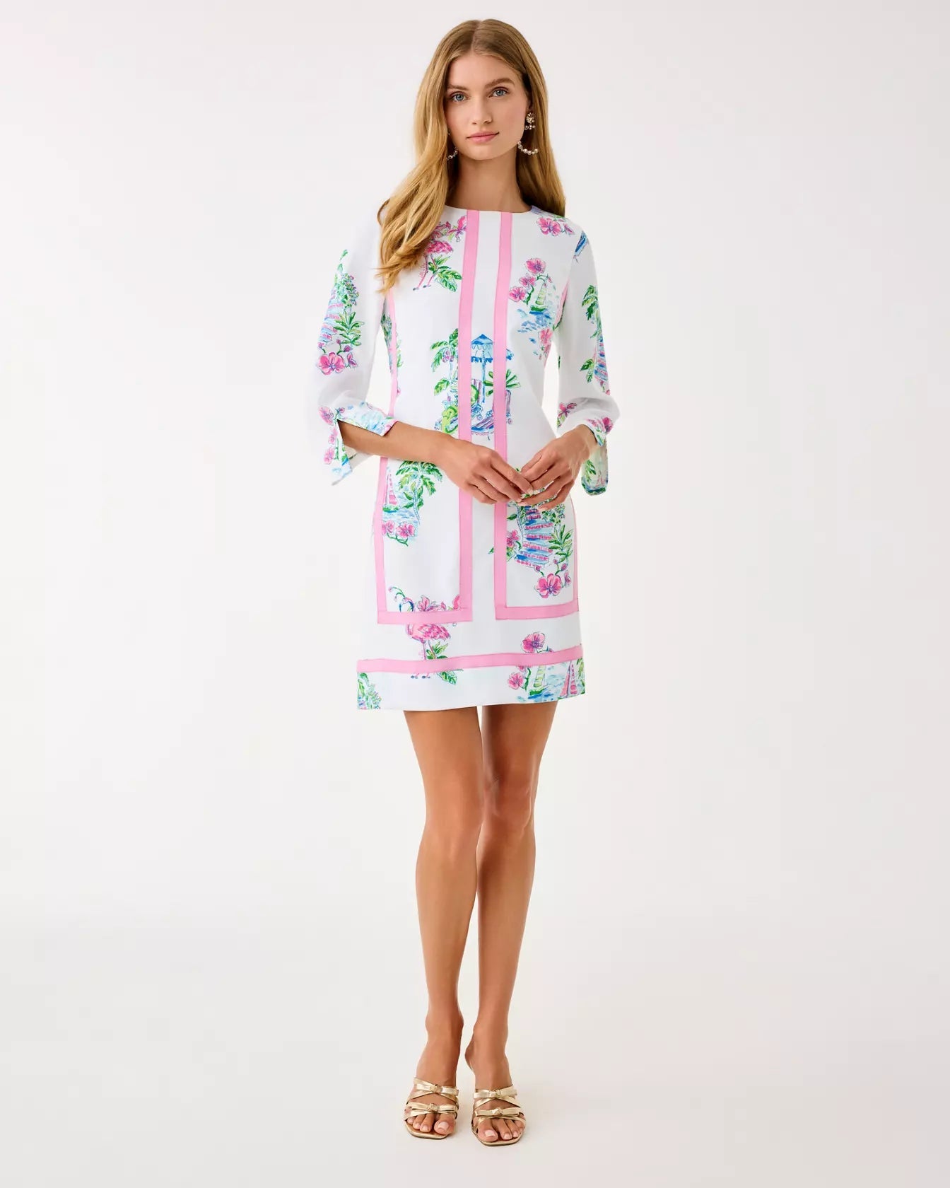 Margaux 3/4 Sleeve DressWomen - Dresses - Straight DressesLILLY PULITZERThe Printed Peach Savannah