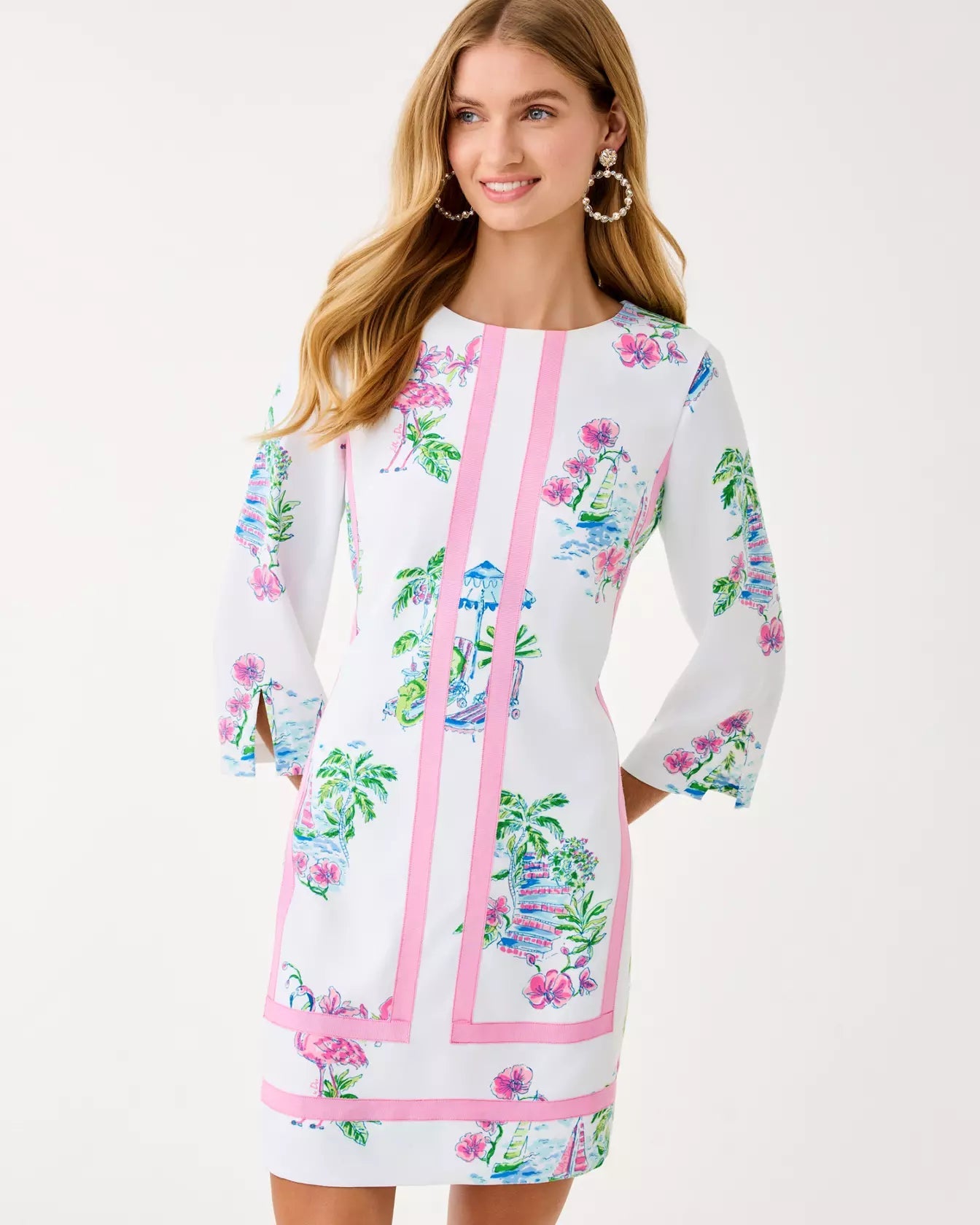 Margaux 3/4 Sleeve DressWomen - Dresses - Straight DressesLILLY PULITZERThe Printed Peach Savannah