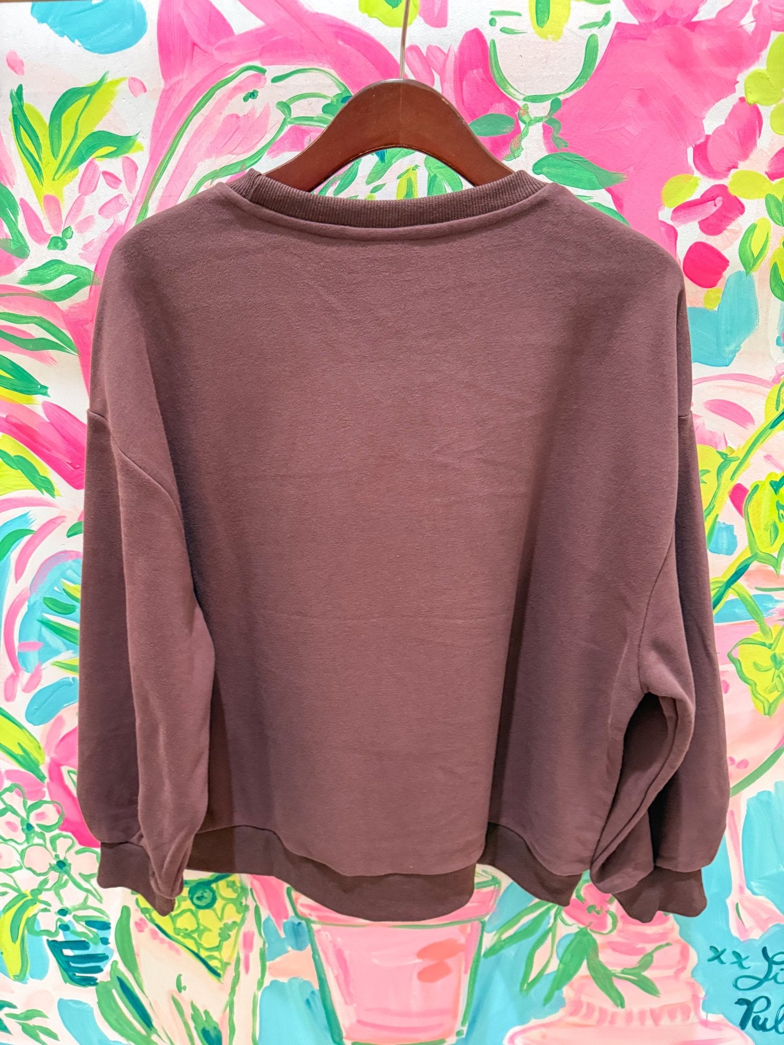 Maroon 'Tini Bit Stuffed' SweatshirtQueen of SparklesThe Printed Peach Savannah