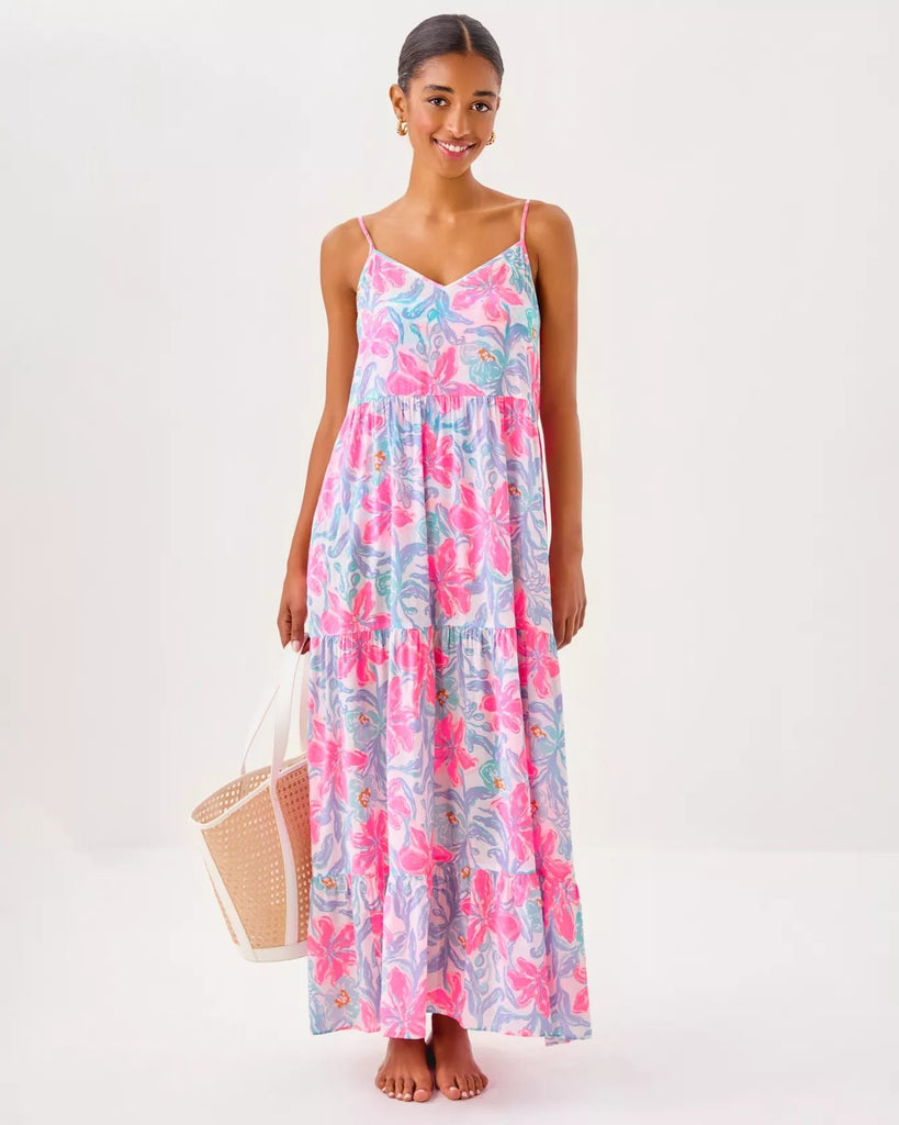 Mazarine Maxi Dress Cover - UpWomens - DressesLILLY PULITZERThe Printed Peach Savannah