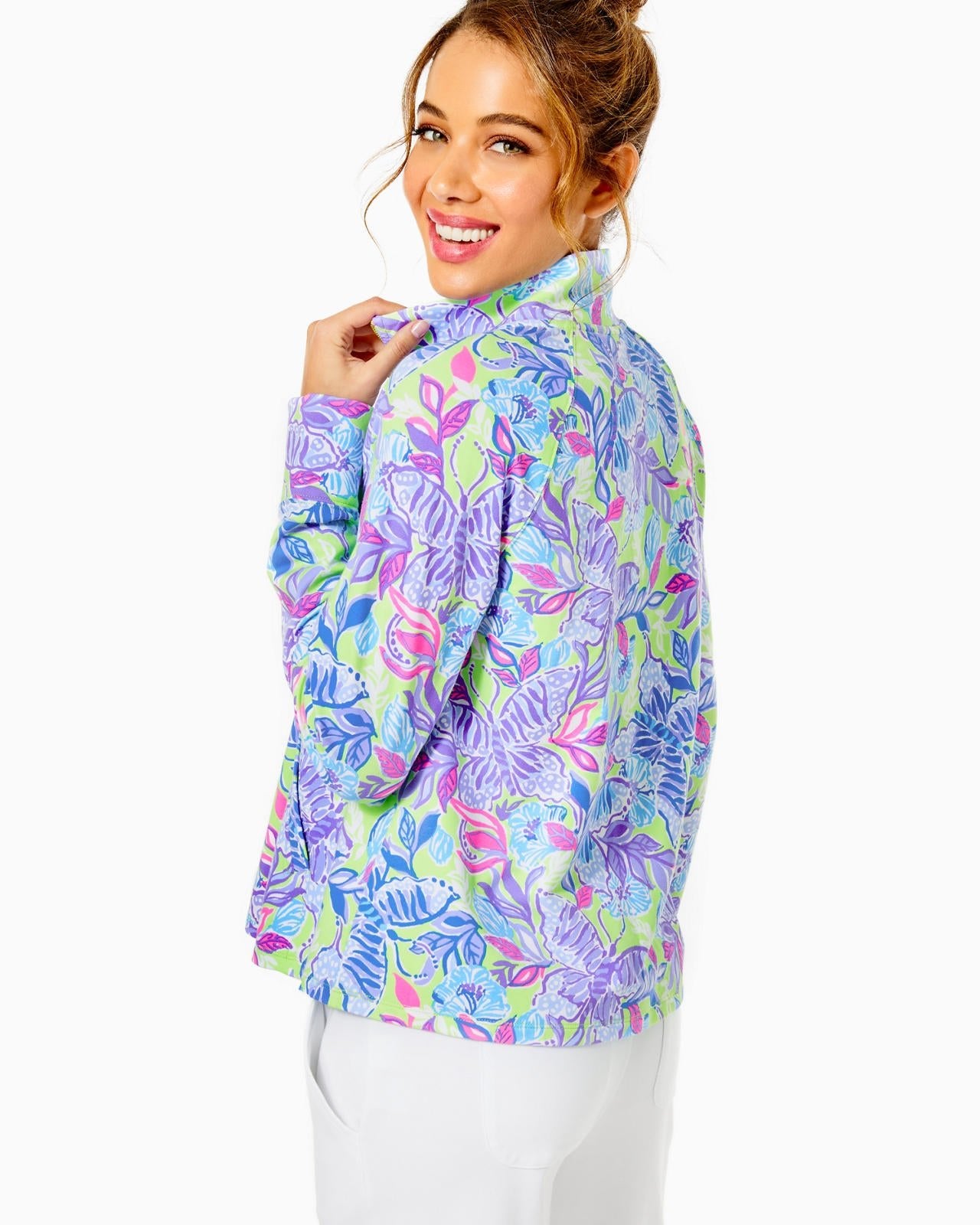 Melena UPF 50+ PopoverWomen - Loungewear - TopsLILLY PULITZERThe Printed Peach Savannah