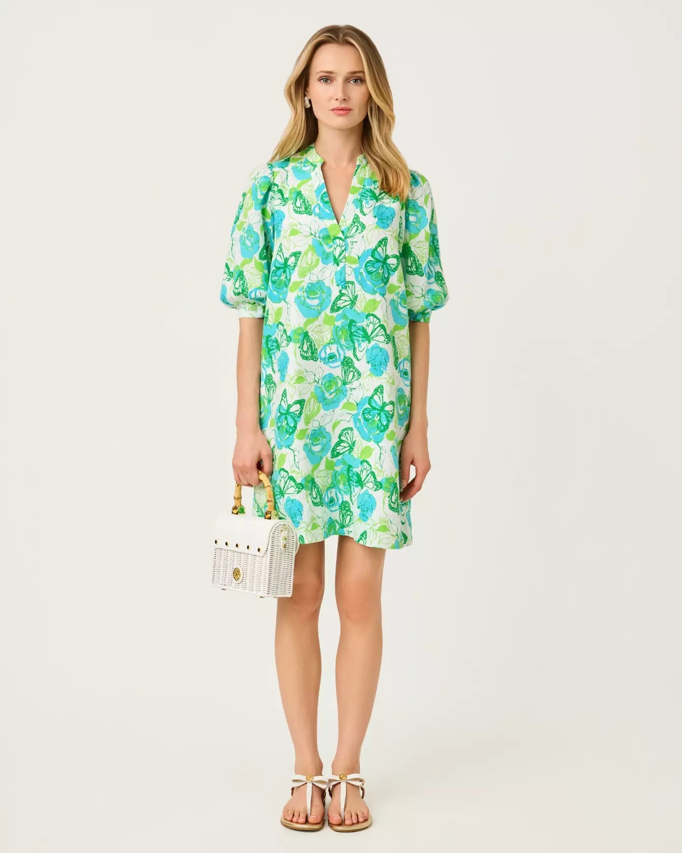Mialeigh Elbow Sleeve Linen DressDresses - A - Line - Easy DressesLILLY PULITZERThe Printed Peach Savannah