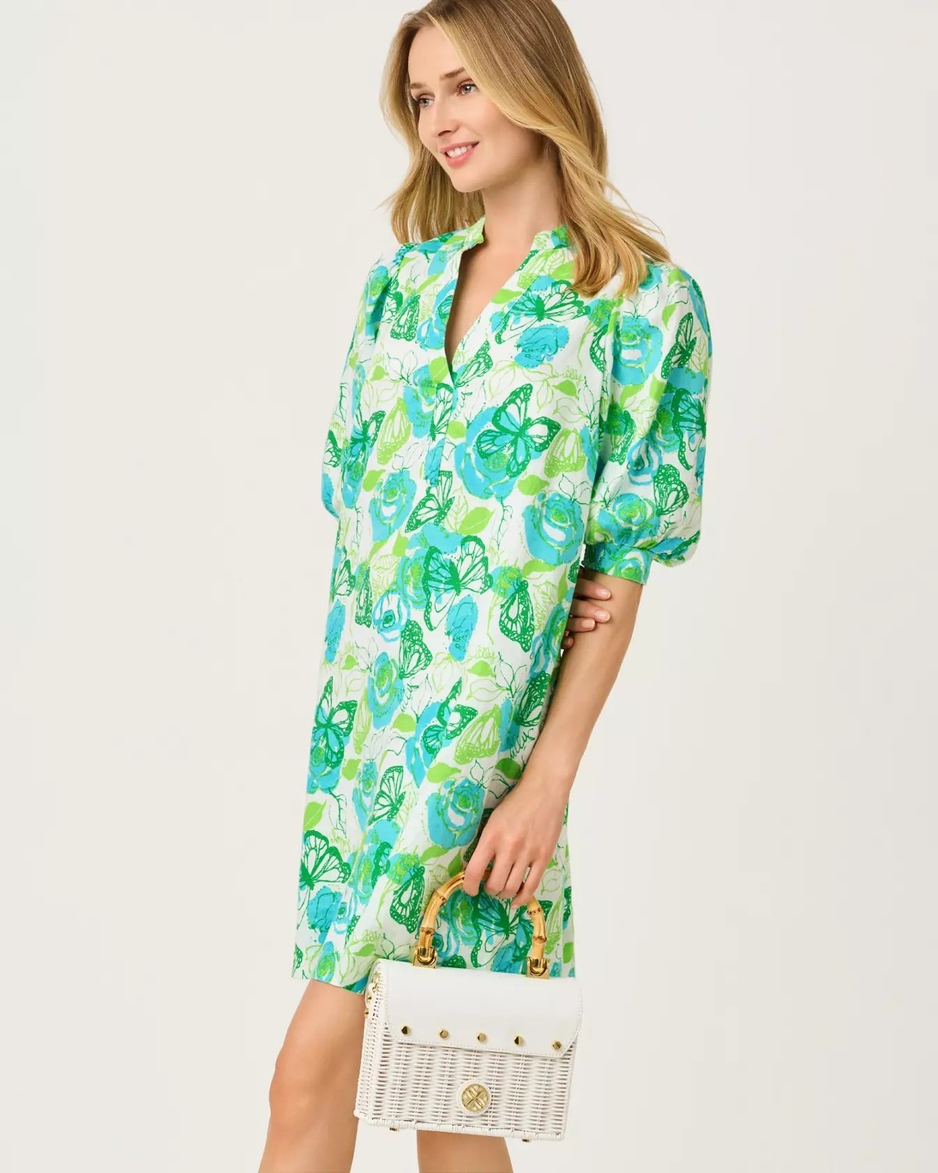 Mialeigh Elbow Sleeve Linen DressDresses - A - Line - Easy DressesLILLY PULITZERThe Printed Peach Savannah