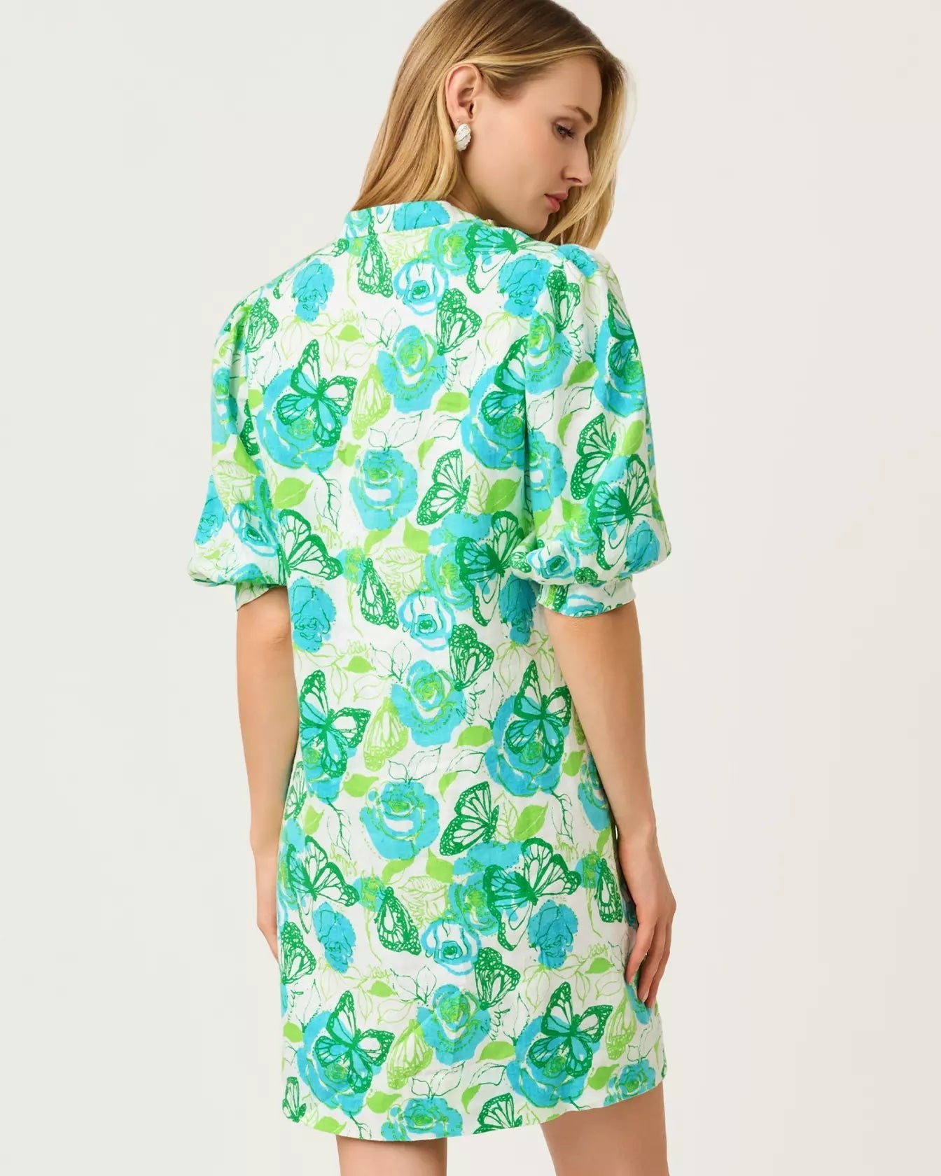 Mialeigh Elbow Sleeve Linen DressDresses - A - Line - Easy DressesLILLY PULITZERThe Printed Peach Savannah
