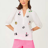 Mialeigh Embroidered Linen TopLILLY PULITZERThe Printed Peach Savannah