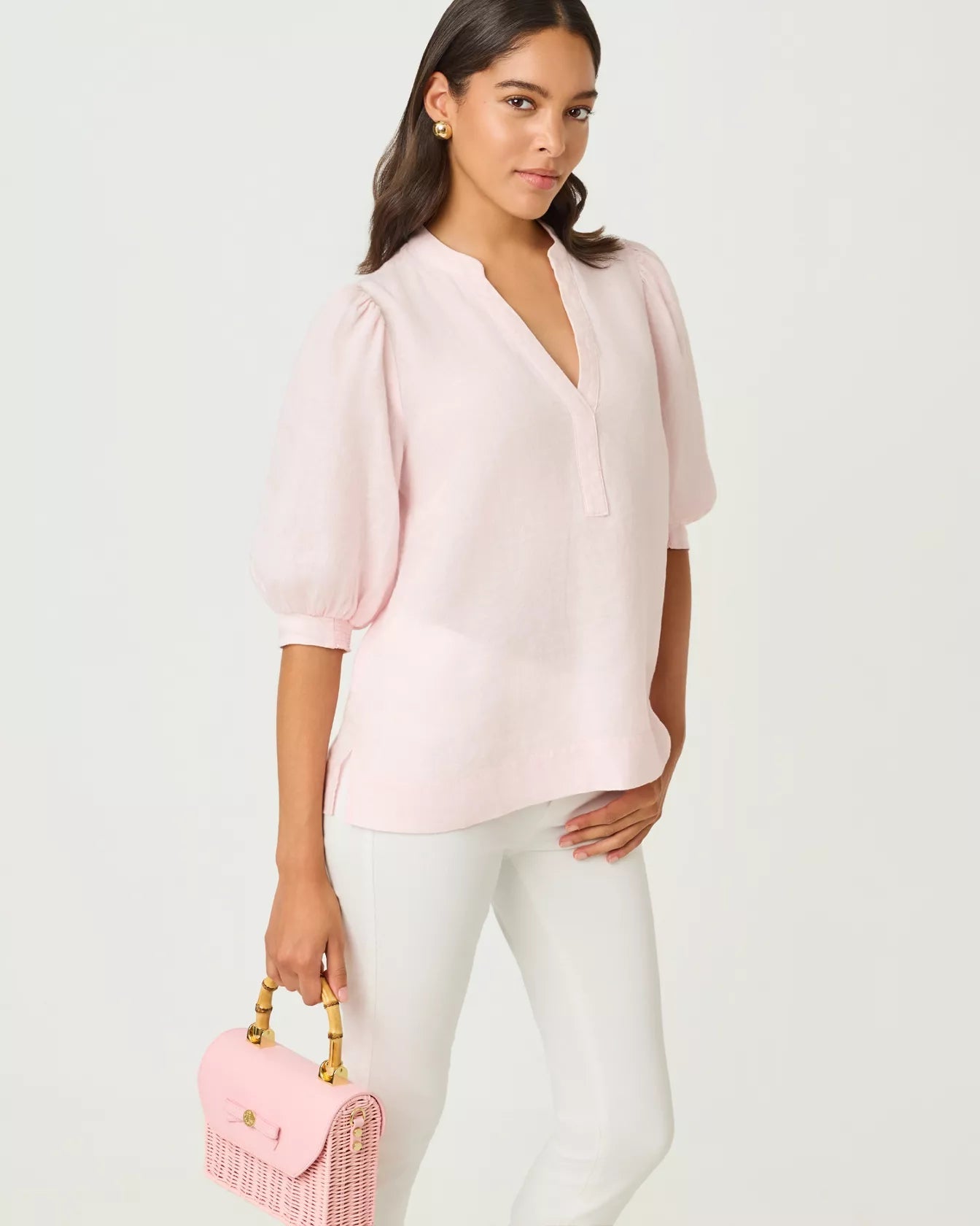 Mialeigh Linen TopWomen - TopsLILLY PULITZERThe Printed Peach Savannah