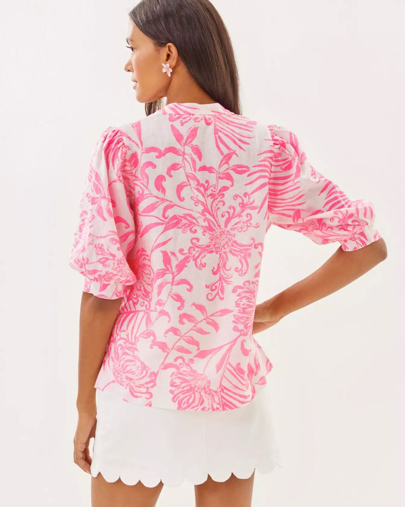 Mialeigh Linen TopHeartland Retail ItemsLILLY PULITZERThe Printed Peach Savannah