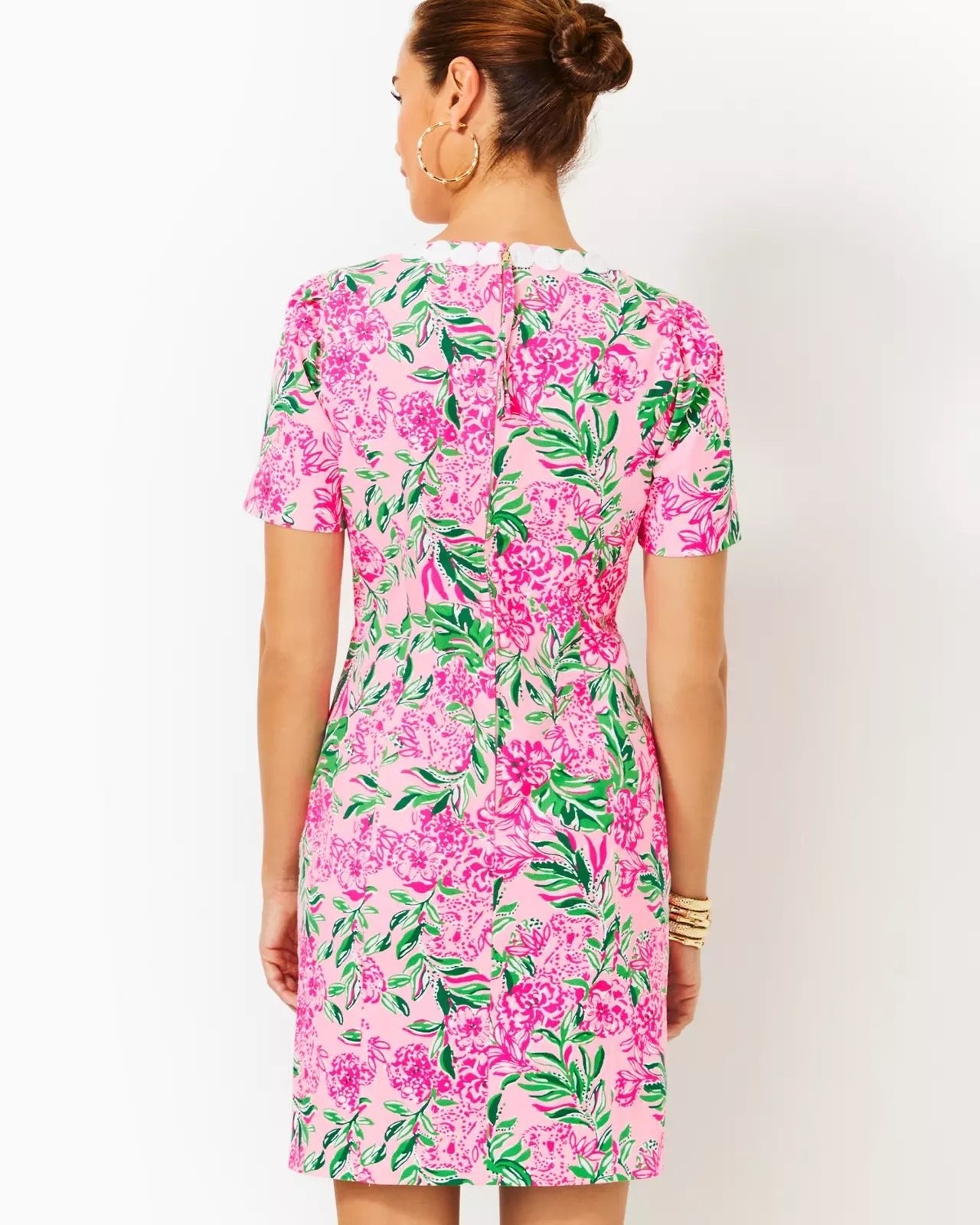 Mila Short Sleeve Shift DressWomen - Dresses - Straight DressesLILLY PULITZERThe Printed Peach Savannah