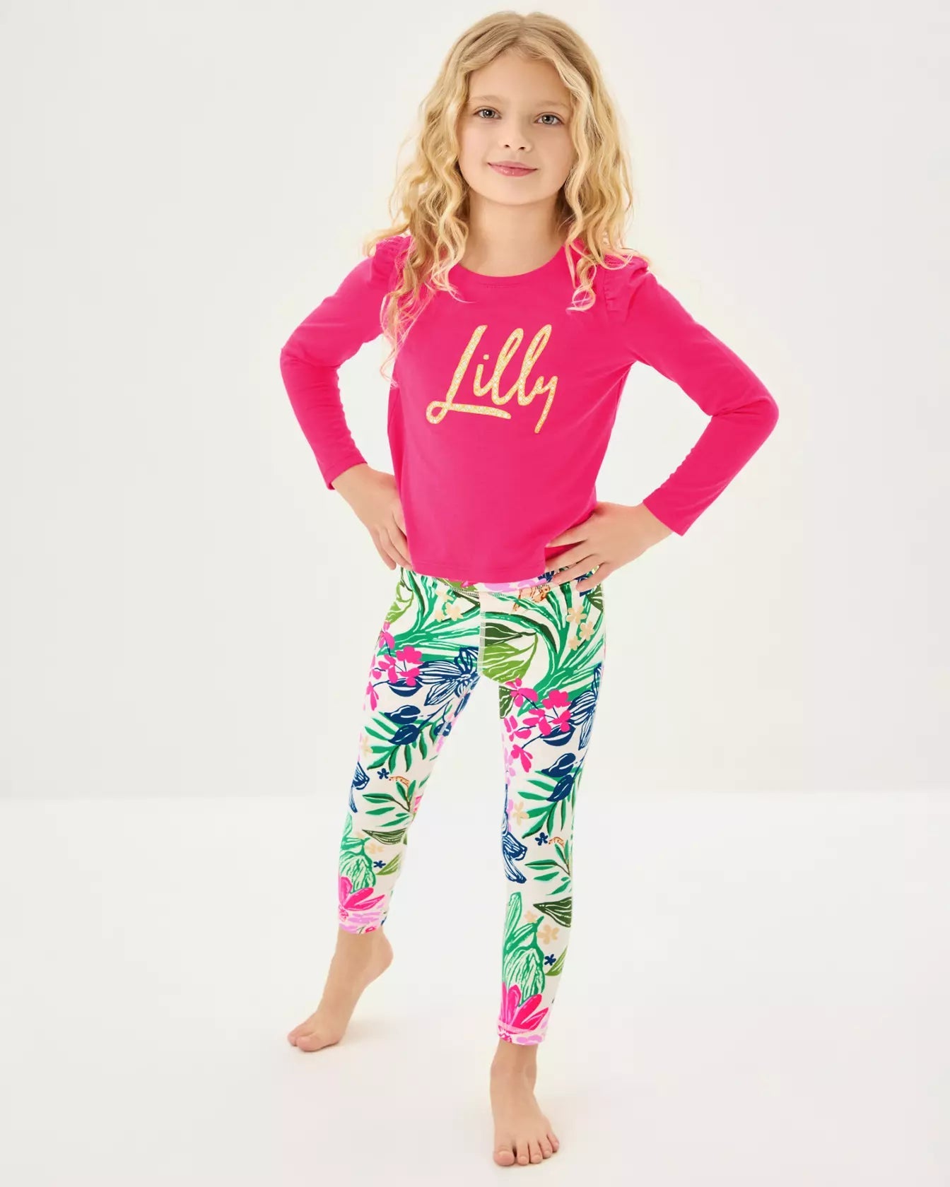 Mini Jansen Long Sleeved TopGirls - TopsLILLY PULITZERThe Printed Peach Savannah