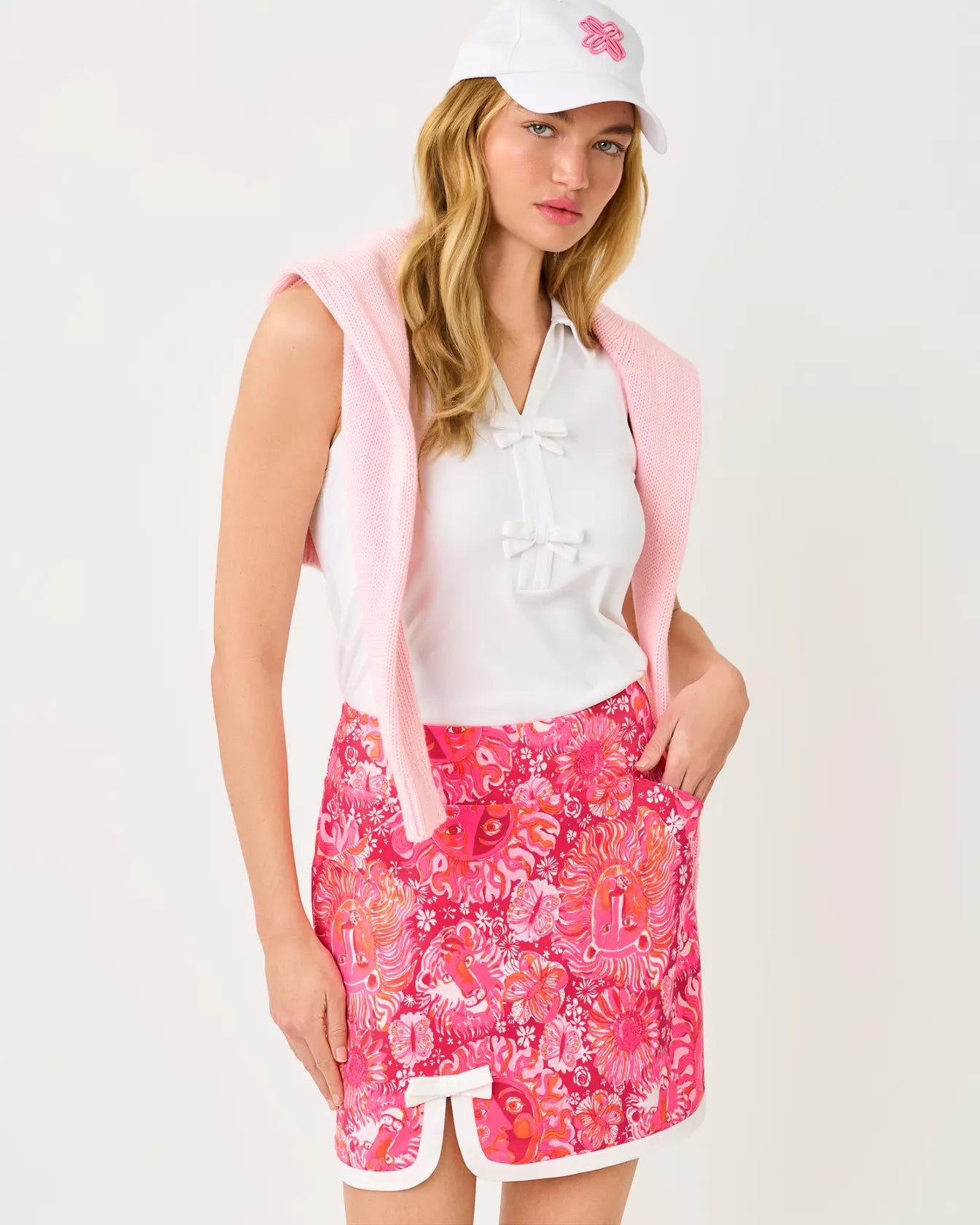 Monica Bow Skort UPF 50+Women - Active - Active Bottoms - SkortsLILLY PULITZERThe Printed Peach Savannah