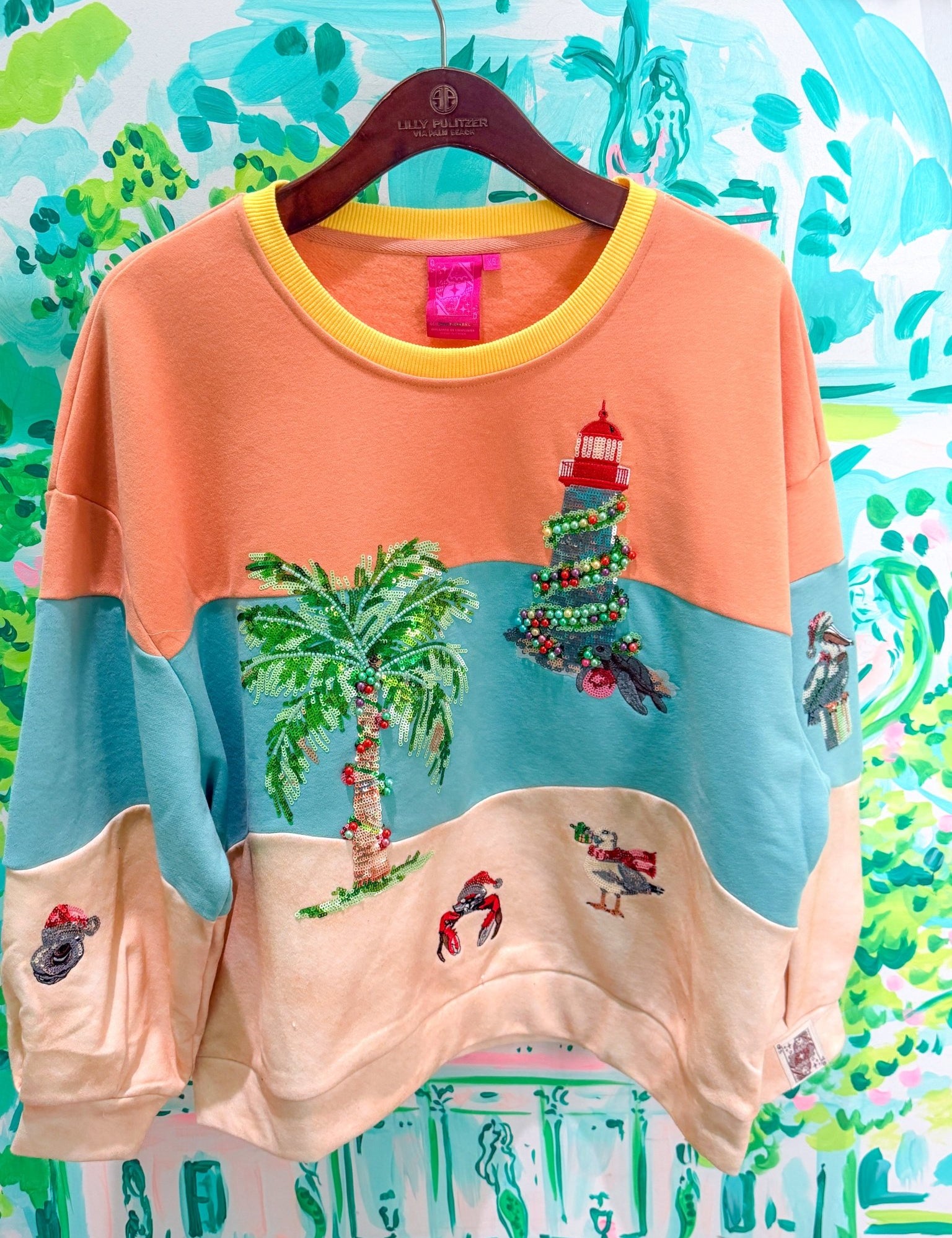 Multi Christmas Beach Scene SweatshirtQueen of SparklesThe Printed Peach Savannah