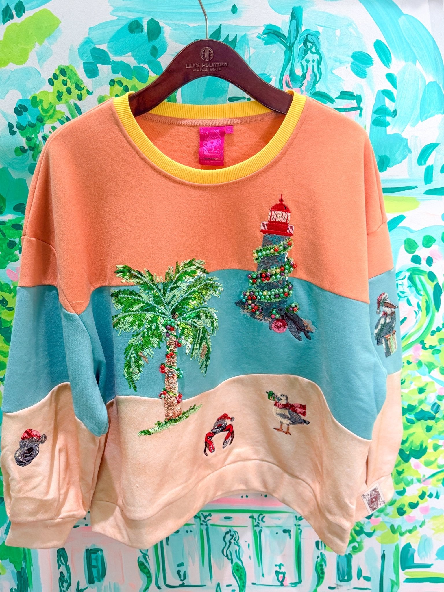 Multi Christmas Beach Scene SweatshirtQueen of SparklesThe Printed Peach Savannah