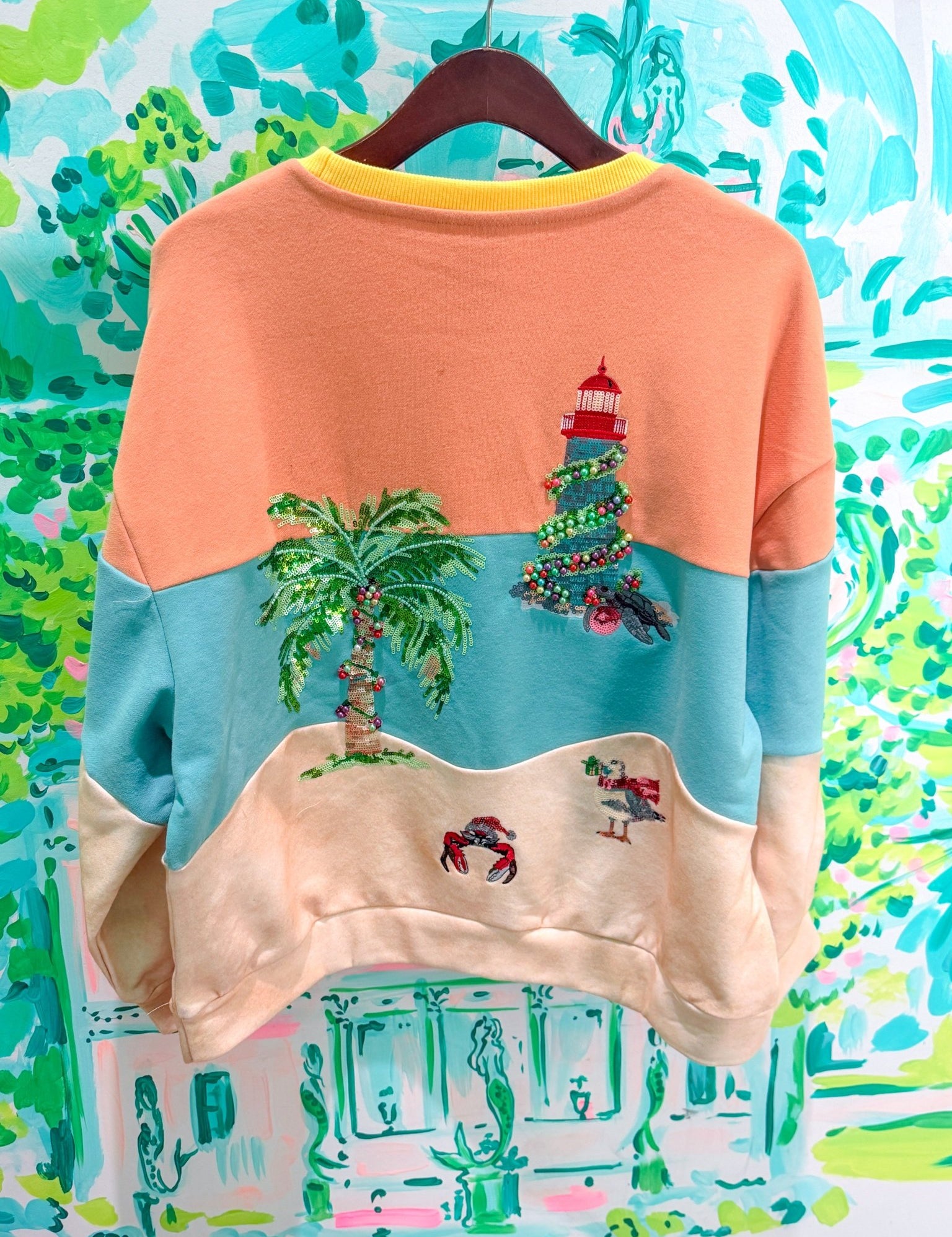 Multi Christmas Beach Scene SweatshirtQueen of SparklesThe Printed Peach Savannah