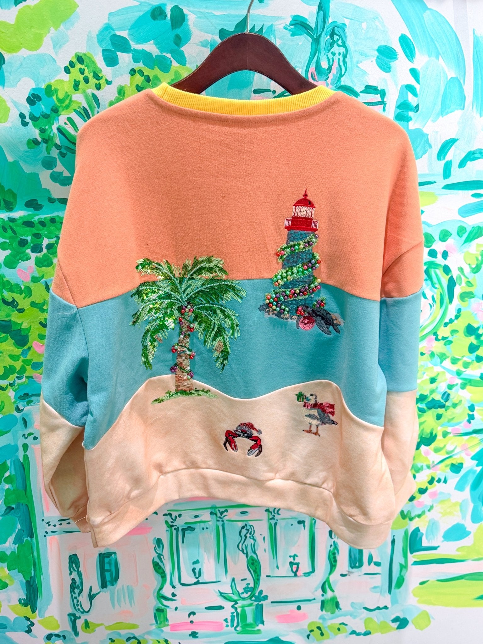 Multi Christmas Beach Scene SweatshirtQueen of SparklesThe Printed Peach Savannah