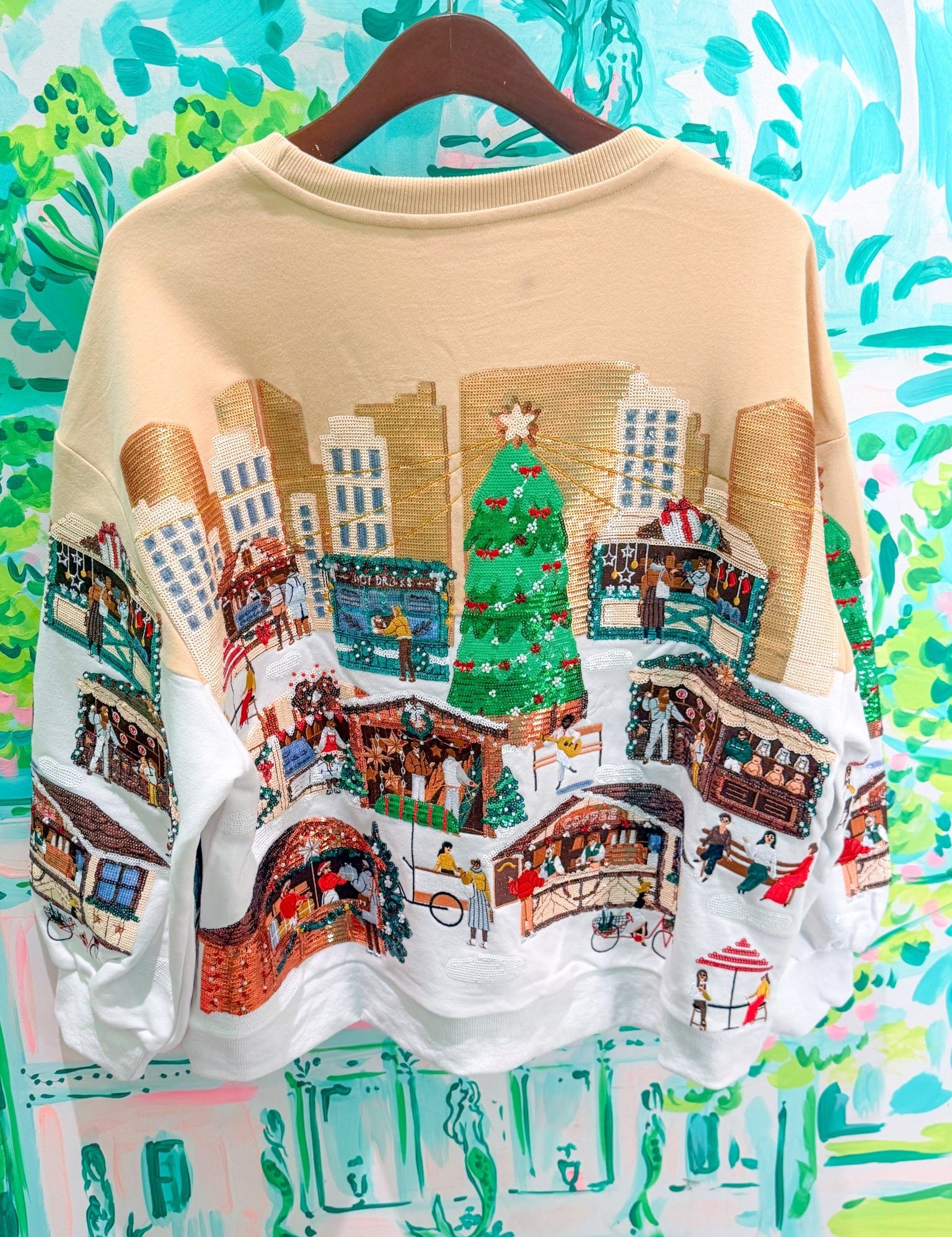 Multi Christmas Market SweatshirtQueen of SparklesThe Printed Peach Savannah