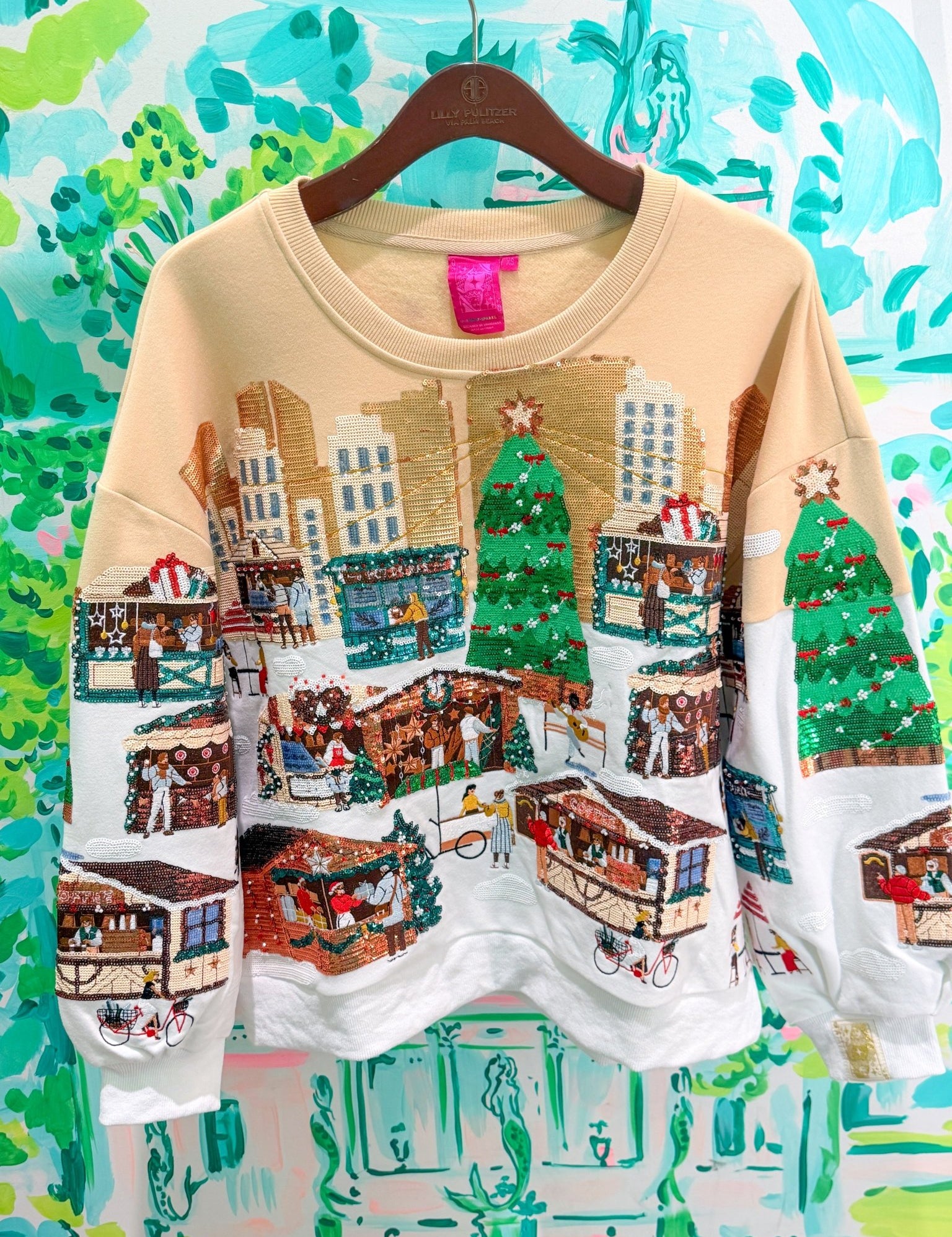 Multi Christmas Market SweatshirtQueen of SparklesThe Printed Peach Savannah