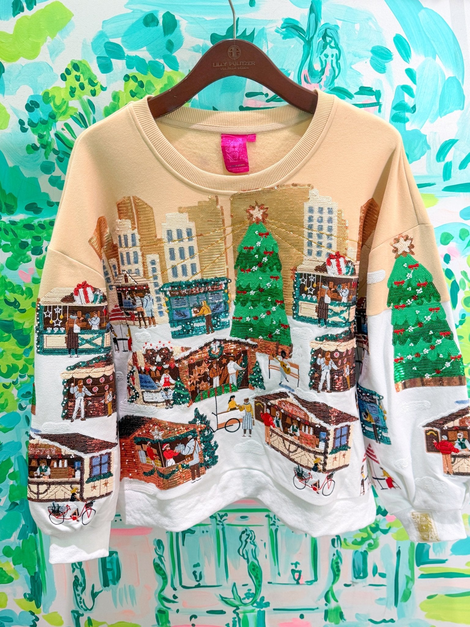Multi Christmas Market SweatshirtQueen of SparklesThe Printed Peach Savannah