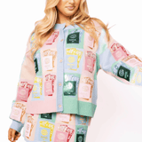 Multi Colorblock Passport Button Up CardiganWomen - Cardigans & Vests - CardigansQueen of SparklesThe Printed Peach Savannah