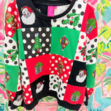 Multi Colorblock Polka Dot Christmas Icon SweatshirtQueen of SparklesThe Printed Peach Savannah