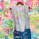 Multi Firework Over Boats Tank DressQueen of SparklesThe Printed Peach Savannah