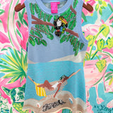 Multi Girl on Hammock Beach Knit Tank DressQueen of SparklesThe Printed Peach Savannah