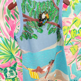 Multi Girl on Hammock Beach Knit Tank DressQueen of SparklesThe Printed Peach Savannah