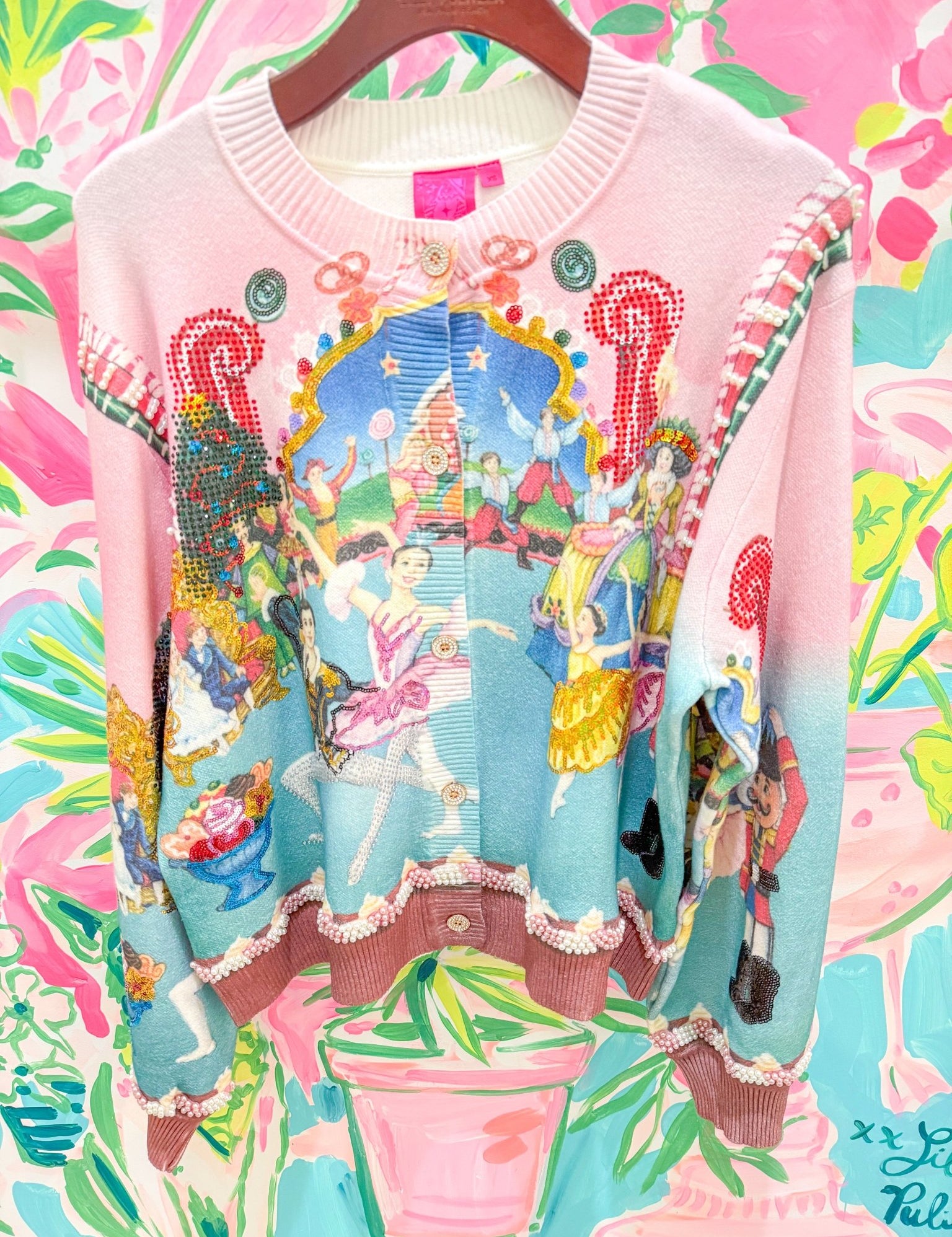Multi Nutcracker Ballet Scene CardiganQueen of SparklesThe Printed Peach Savannah