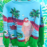 Multi Santa at the Pool SweatshirtQueen of SparklesThe Printed Peach Savannah