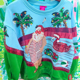 Multi Santa at the Pool SweatshirtQueen of SparklesThe Printed Peach Savannah