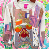 Multi Thanksgiving Day Parade SweatshirtQueen of SparklesThe Printed Peach Savannah