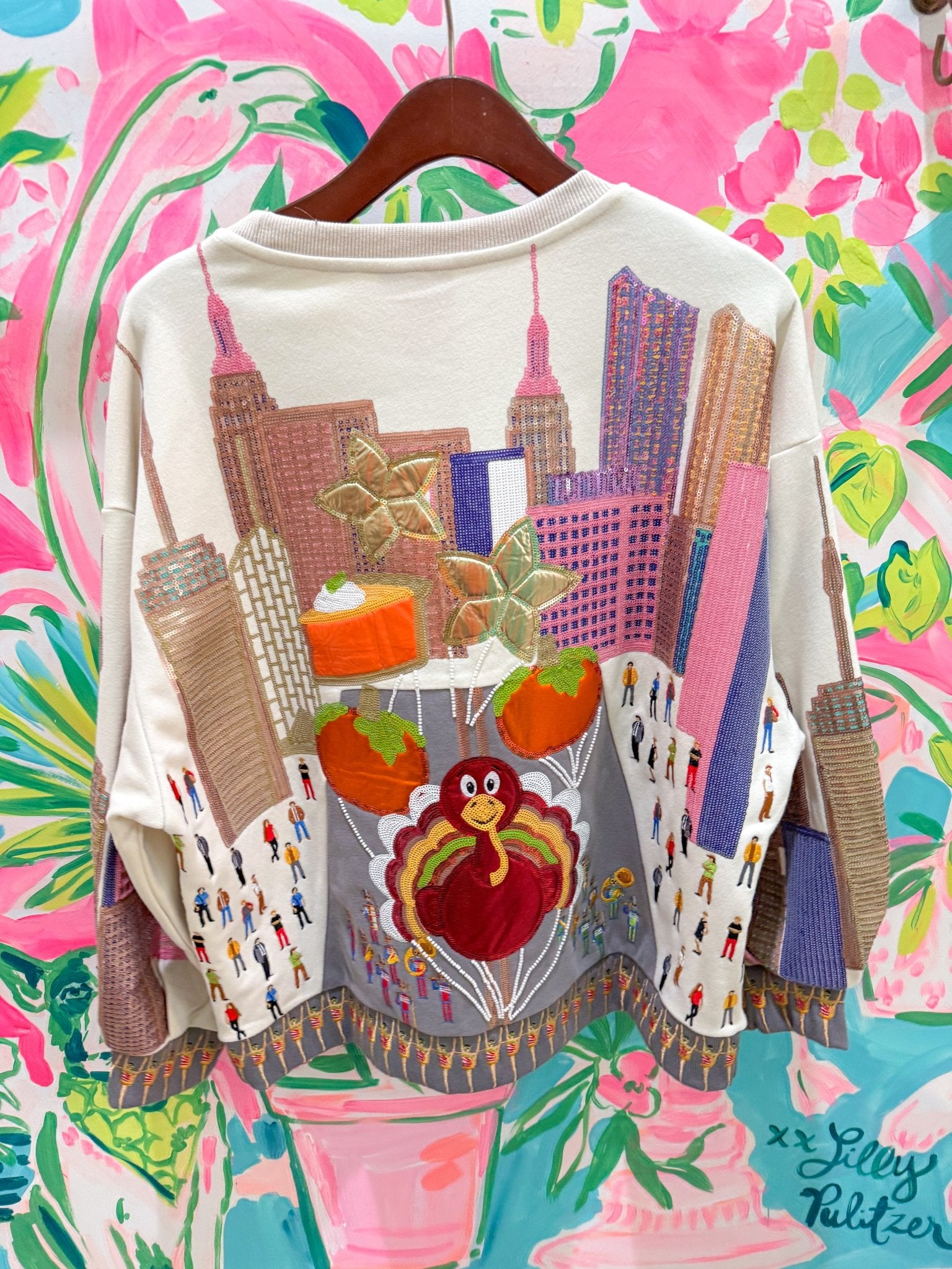 Multi Thanksgiving Day Parade SweatshirtQueen of SparklesThe Printed Peach Savannah