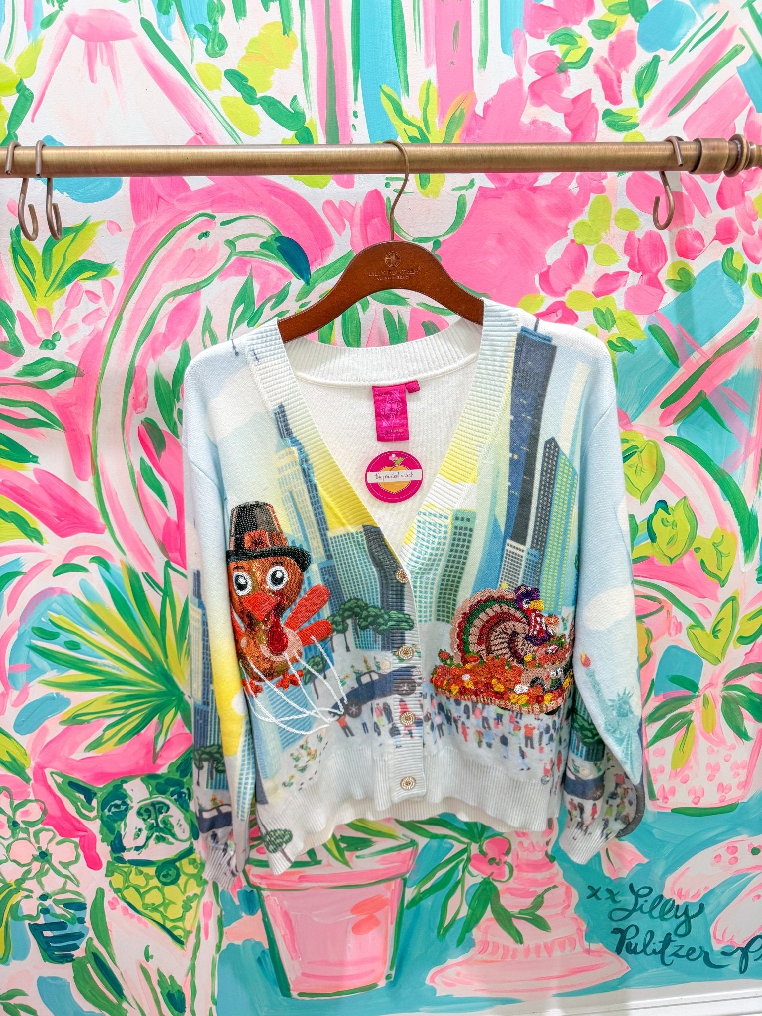 Multi Thanksgiving Parade Button Up CardiganQueen of SparklesThe Printed Peach Savannah