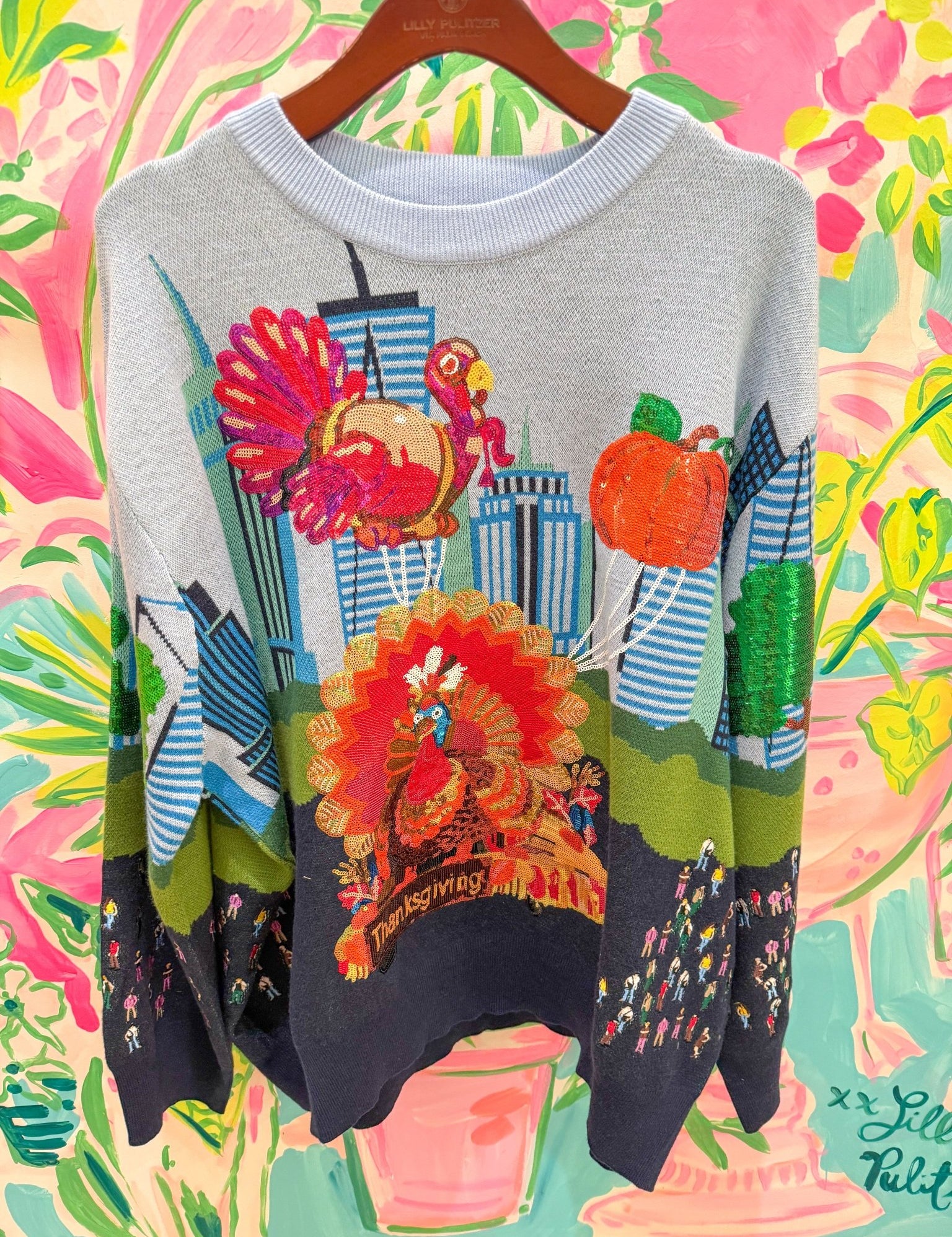 Multi Thanksgiving Parade SweaterQueen of SparklesThe Printed Peach Savannah