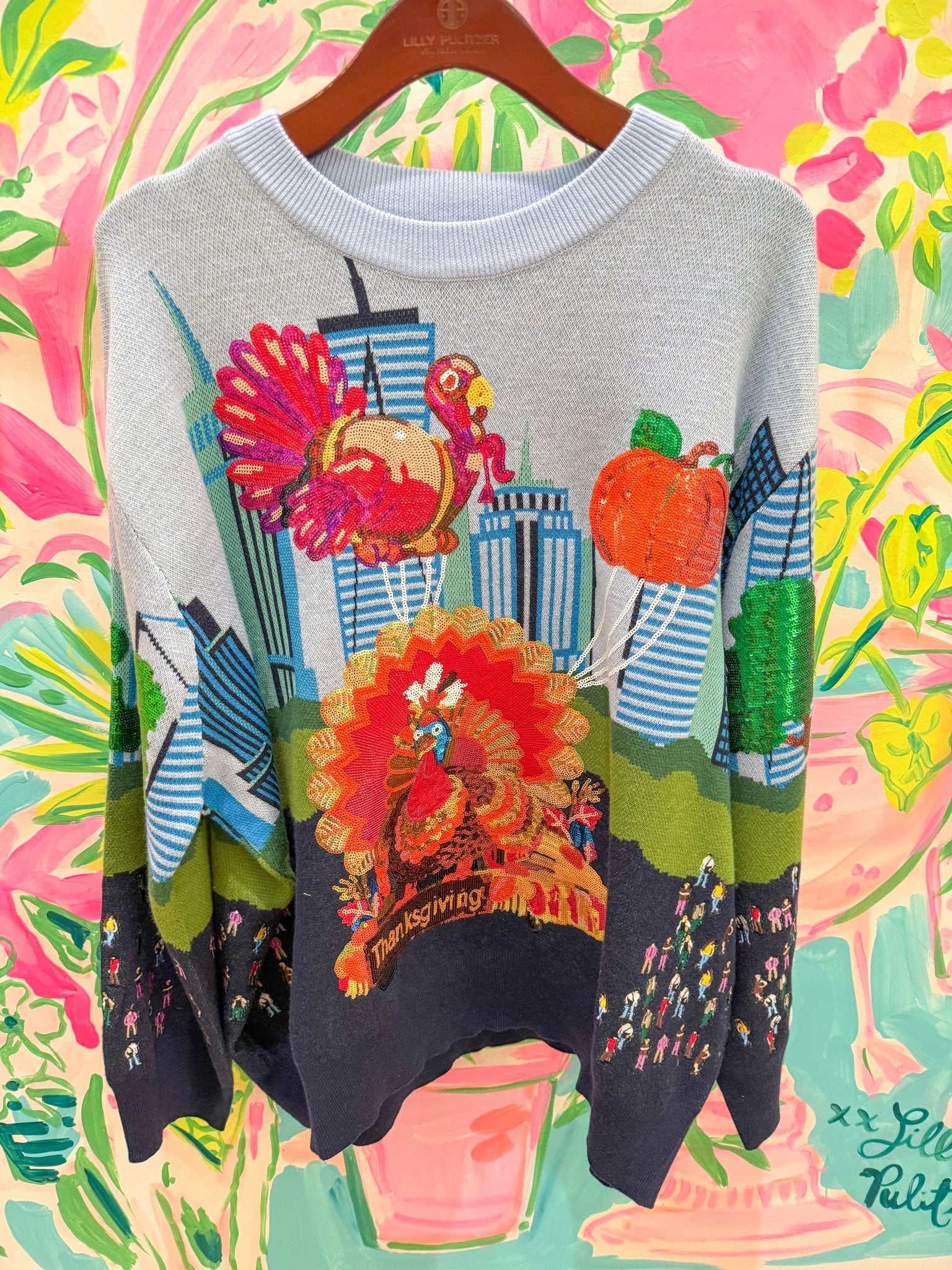 Multi Thanksgiving Parade SweaterQueen of SparklesThe Printed Peach Savannah