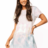 Multi Tie Dye QOS Logo Card Tee DressWomen - Dresses - Straight DressesQueen of SparklesThe Printed Peach Savannah