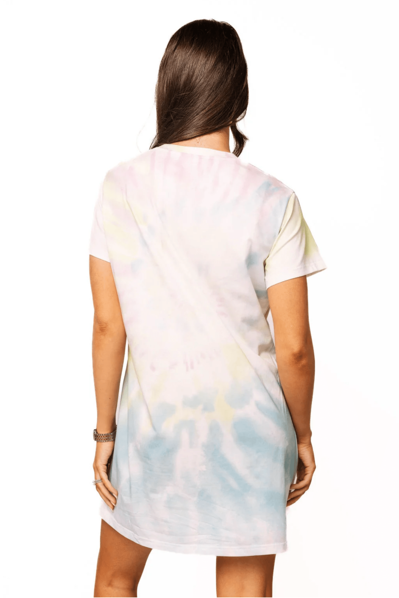 Multi Tie Dye QOS Logo Card Tee DressWomen - Dresses - Straight DressesQueen of SparklesThe Printed Peach Savannah